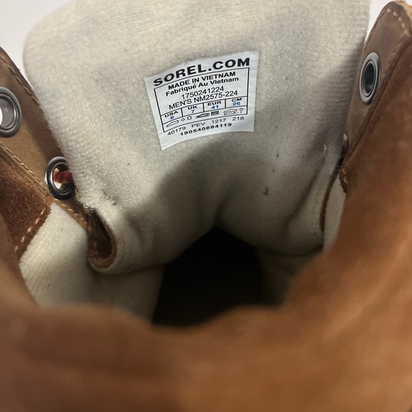 Sorel Tan and Black Natural Rubber Waterproof Boots Men’s USA 8